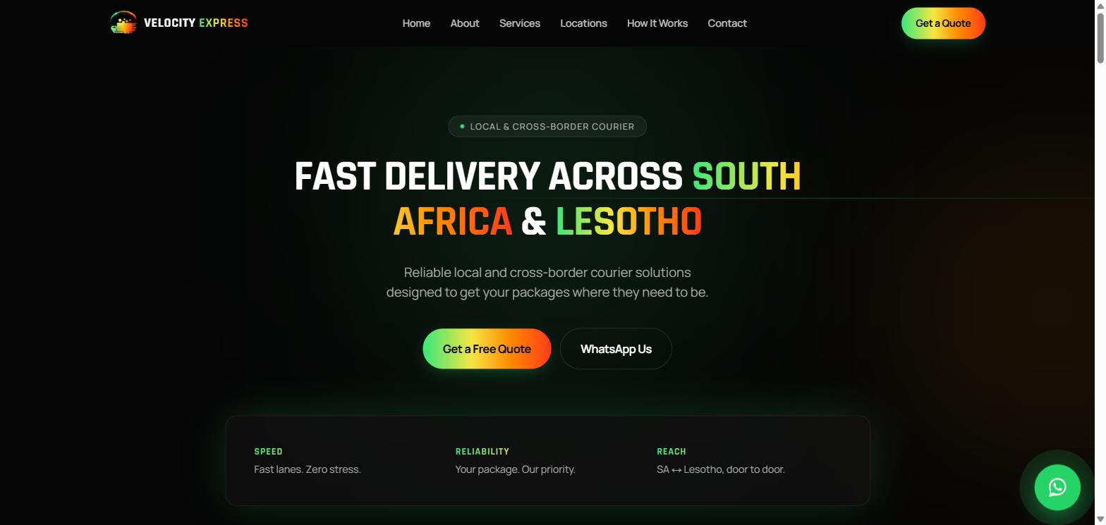 Velocity Express — Courier & Logistics Platform screenshot